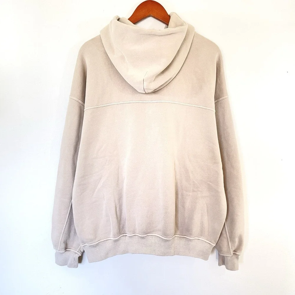 Abercrombie Mens Oversized Hoodie‎ Size M Beige Soft AF Rare Impact Fund Benefit